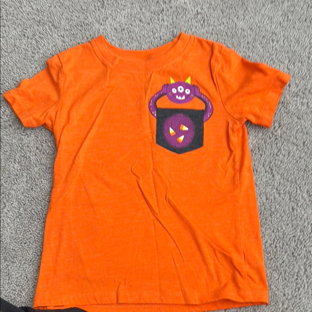 Cat & Jack Orange Short Sleeve Tee with Fun Graphic